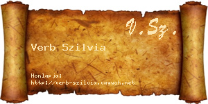 Verb Szilvia névjegykártya