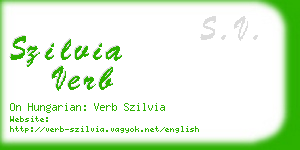 szilvia verb business card